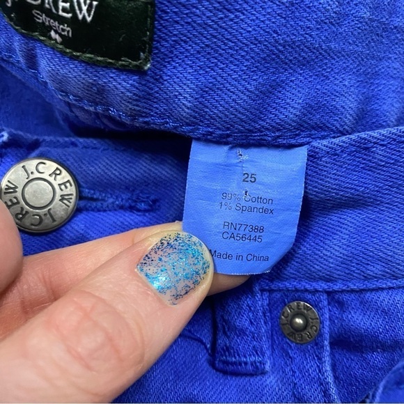 J. Crew Cobalt Blue Toothpick Stretch Super Skinny Jeans Size 25 - Picture 6 of 6